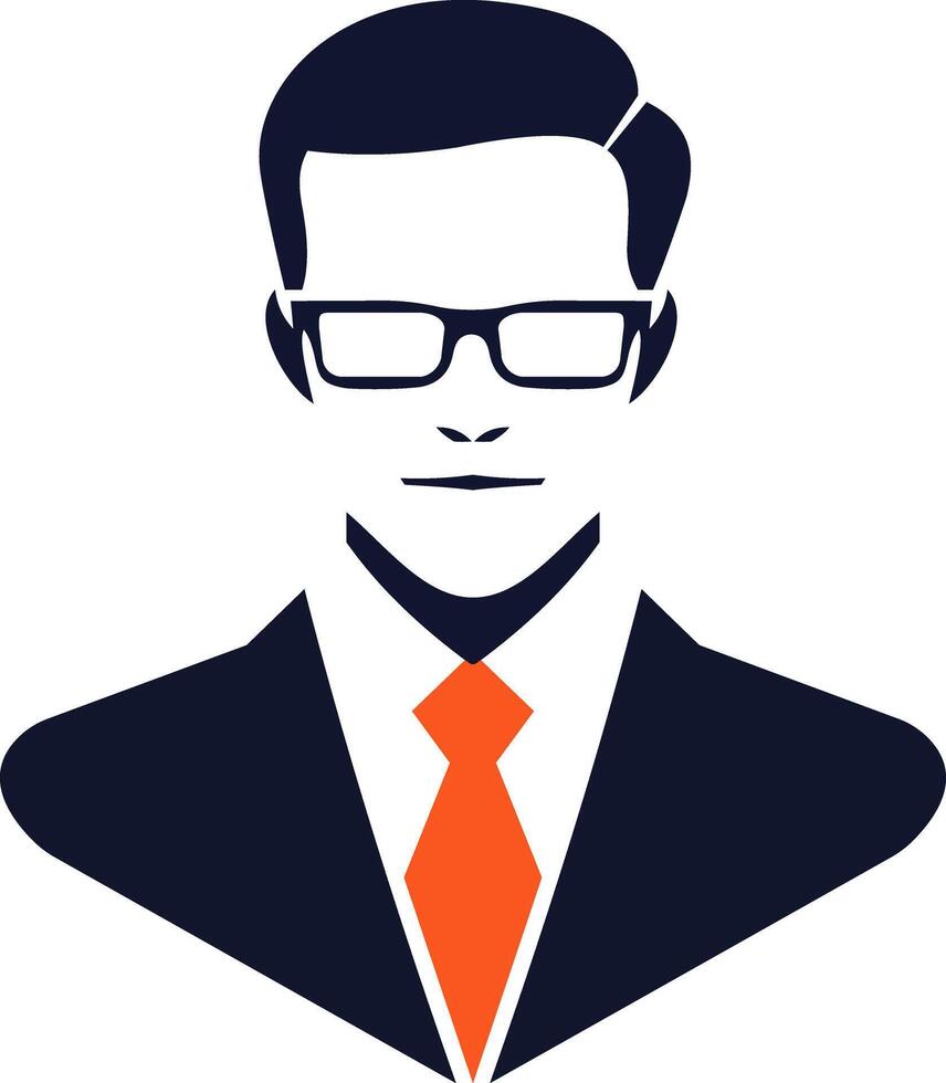 illustration of businessman in suit and glasses, with confident look, symbolizing professionalism and leadership vector