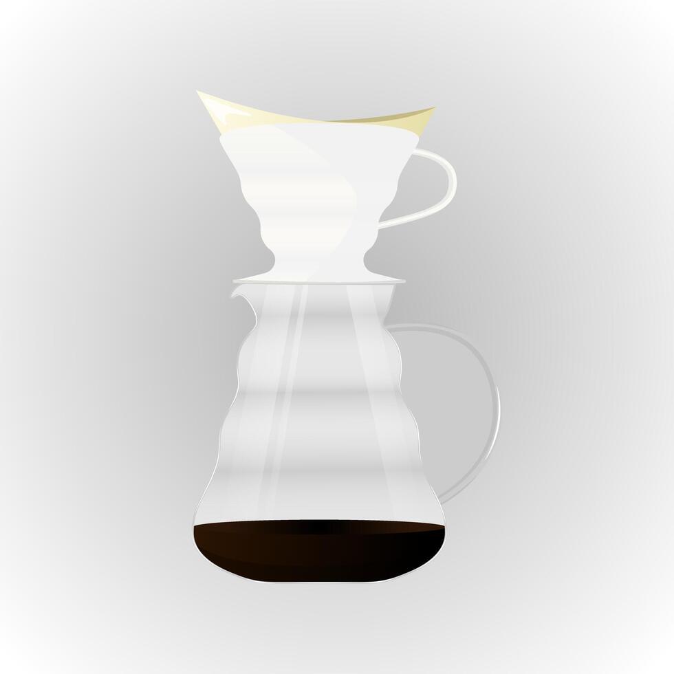 Pour Over Coffee Dripper vector