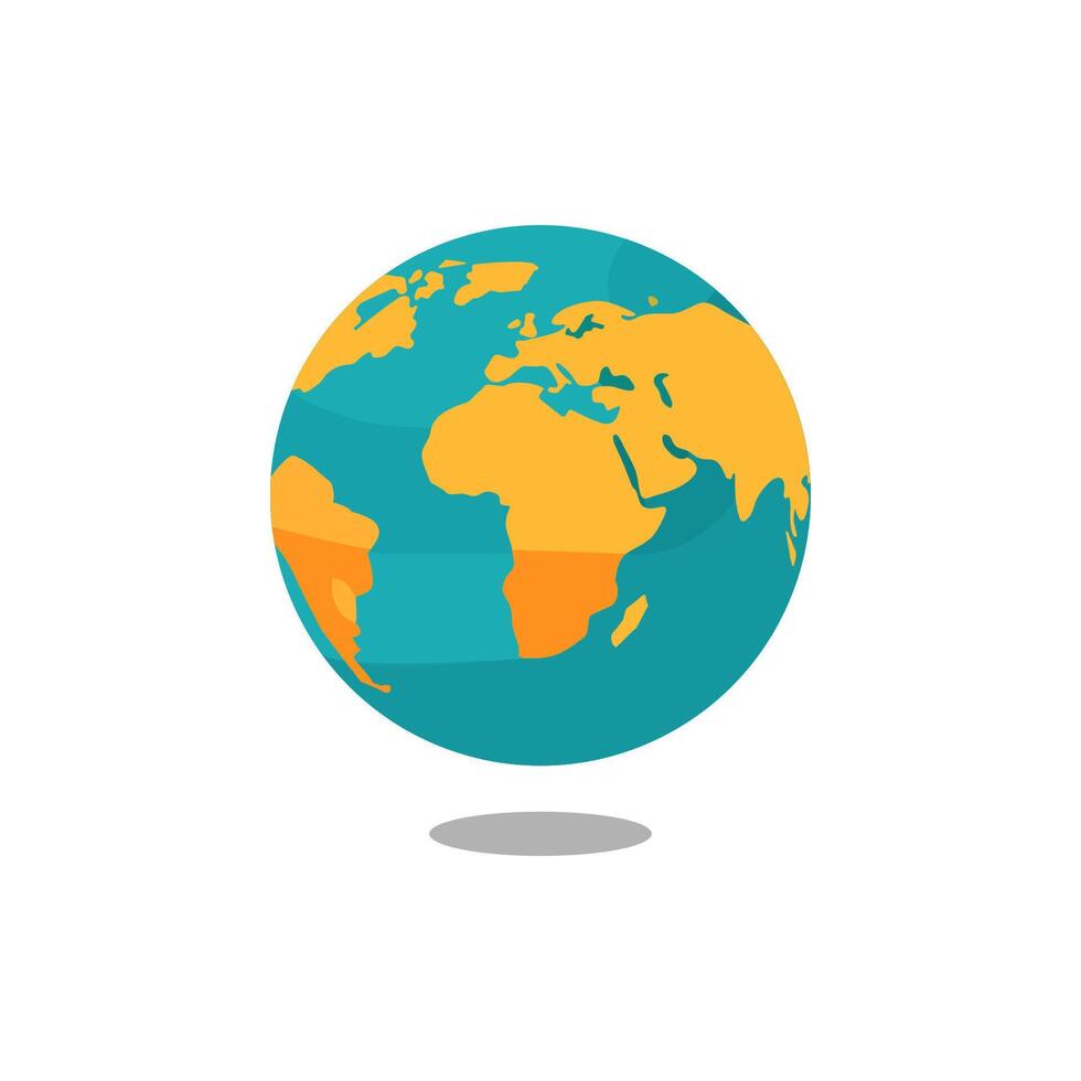 Global on a white background. Flat style. vector