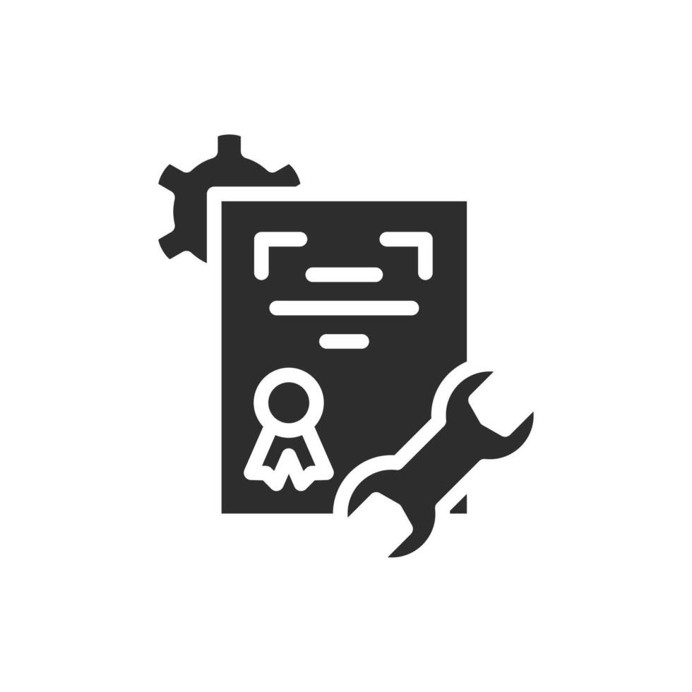 certificate of engineering solid icon design good for web or mobile app vector