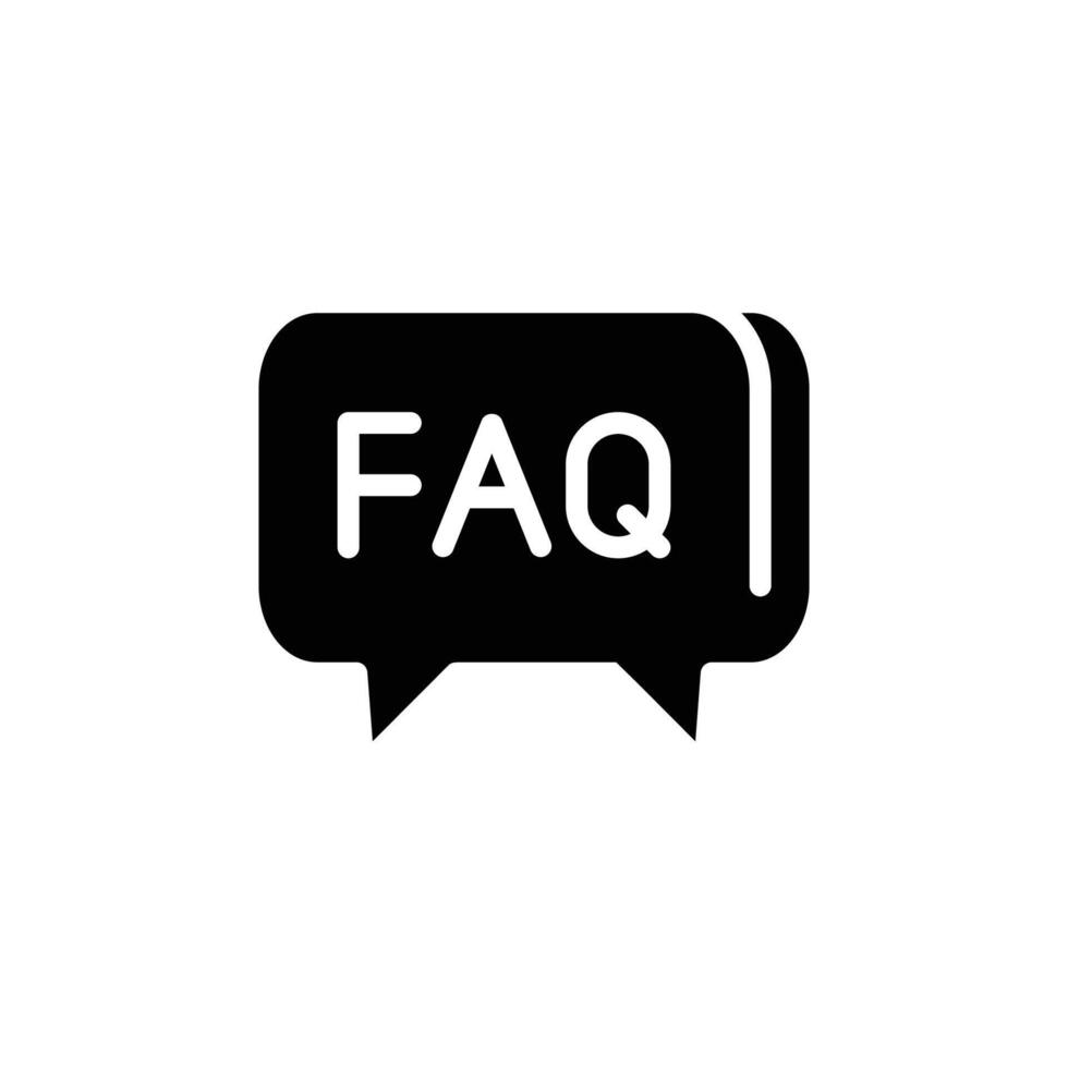 Frequently asked question. Inquiry, feedback, problem solid icon design good for web or mobile app vector