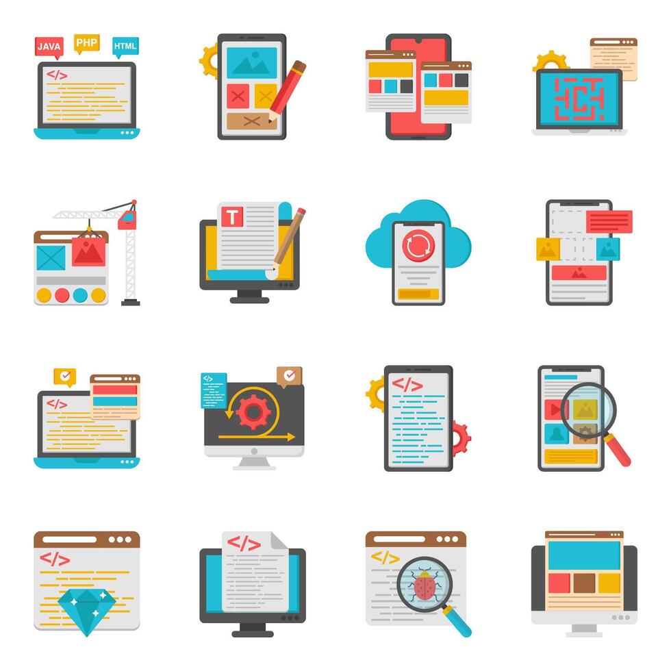 Set of Programming Icons vector