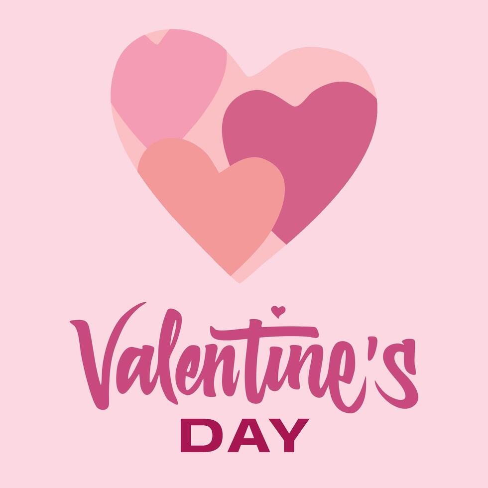 Hand-lettered Valentine's Day card with romantic heart ideal for invitations, greeting cards vector