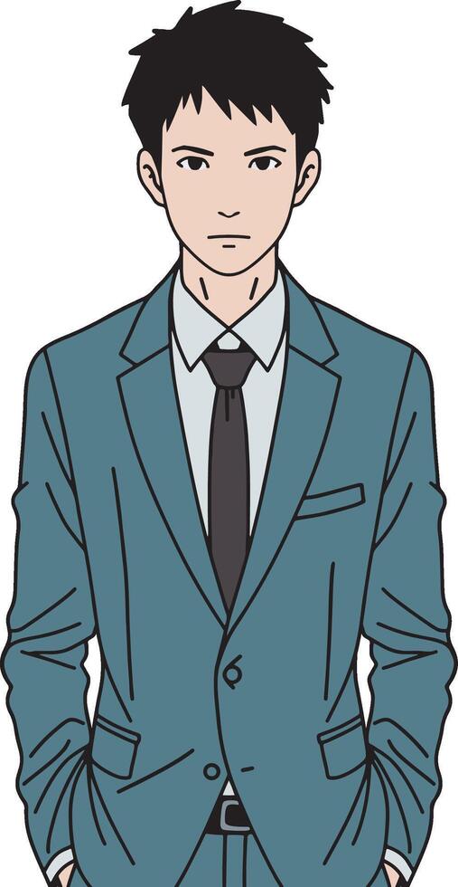 Business man standing portrait illustration vector