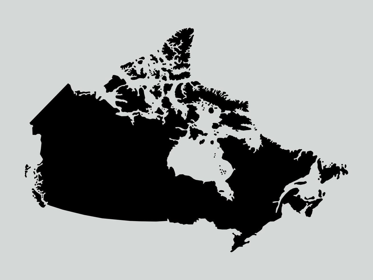 Illustration of a map of canada territories. White flat design isolated on a white background. Highly detailed illustration vector