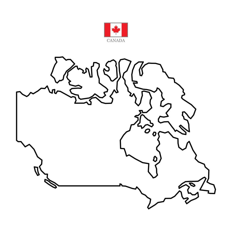 Map of canada territories, featuring states and borders. An outline design without regions, isolated on a white background. Highly detailed illustration vector
