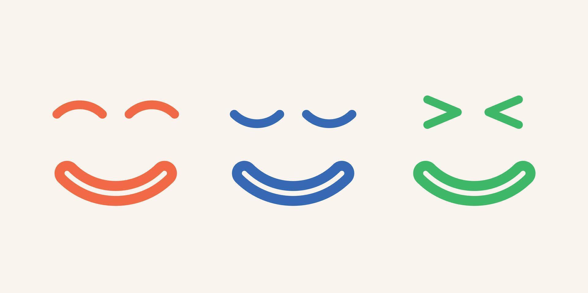 Illustration emote smile unique design abstract vector