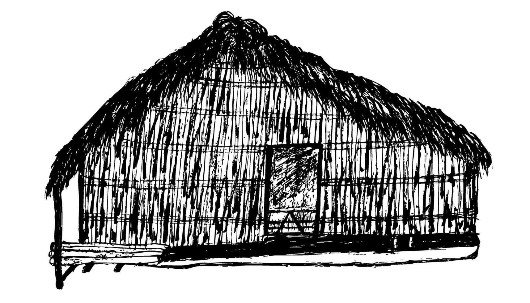 Southeast Asian thatched house vector