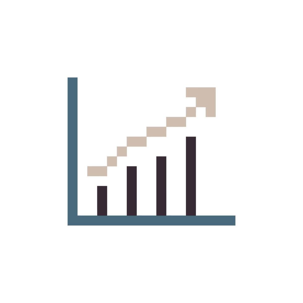 growth chart pixel vector