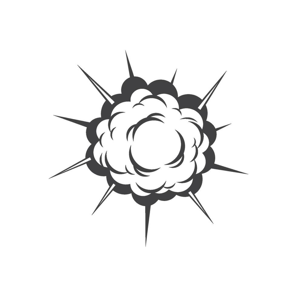 bomb explosion effect logo illustration flat design vector