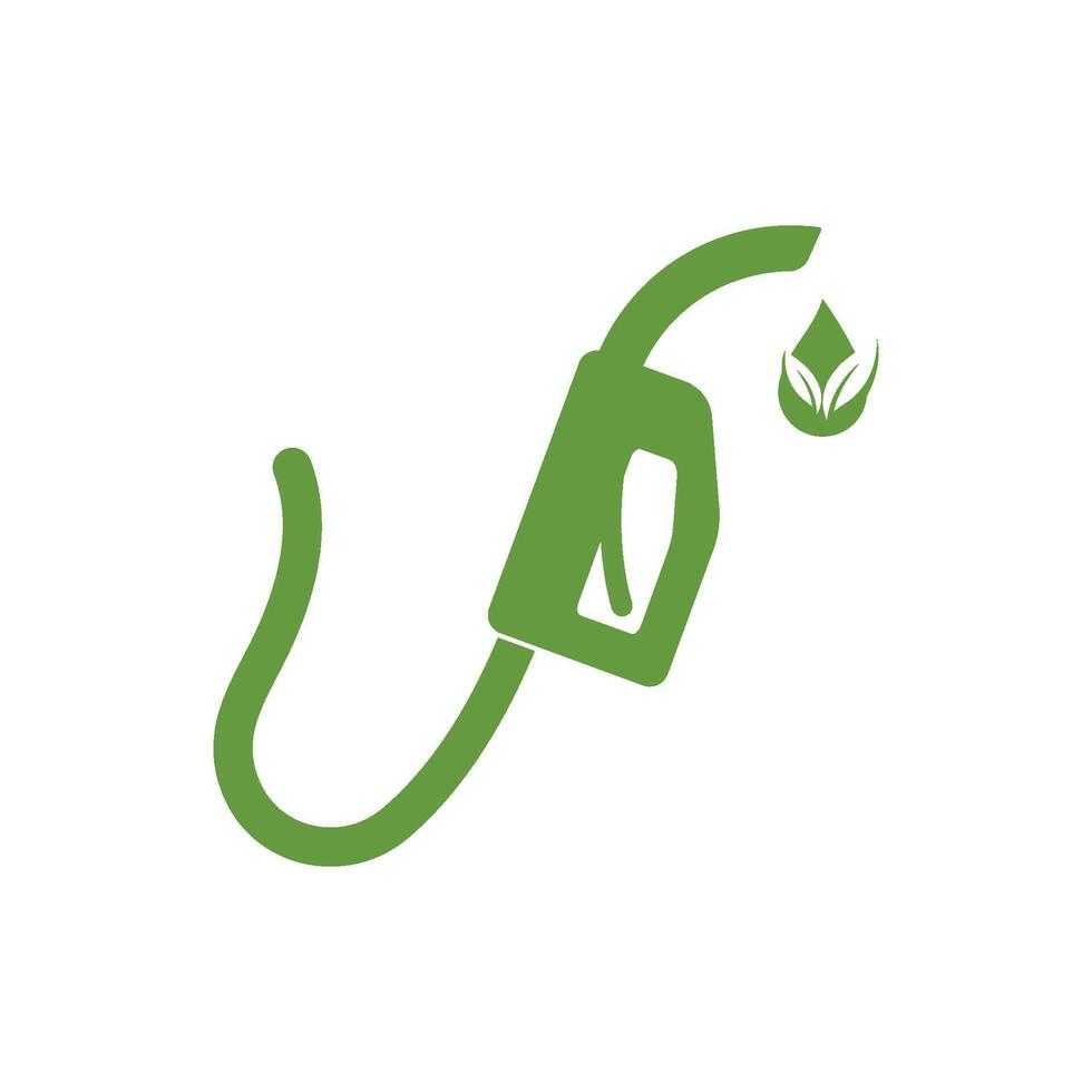 Fuel pump with leaf logo flat design vector