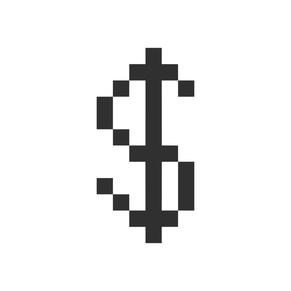 dollar sign pixel vector