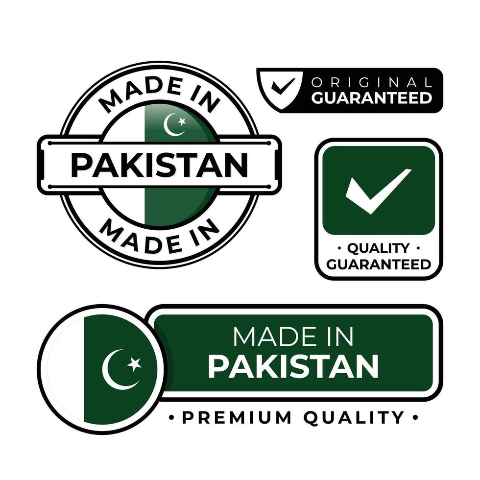Badge bundle made in Pakistan label icon emblem isolated on white background vector