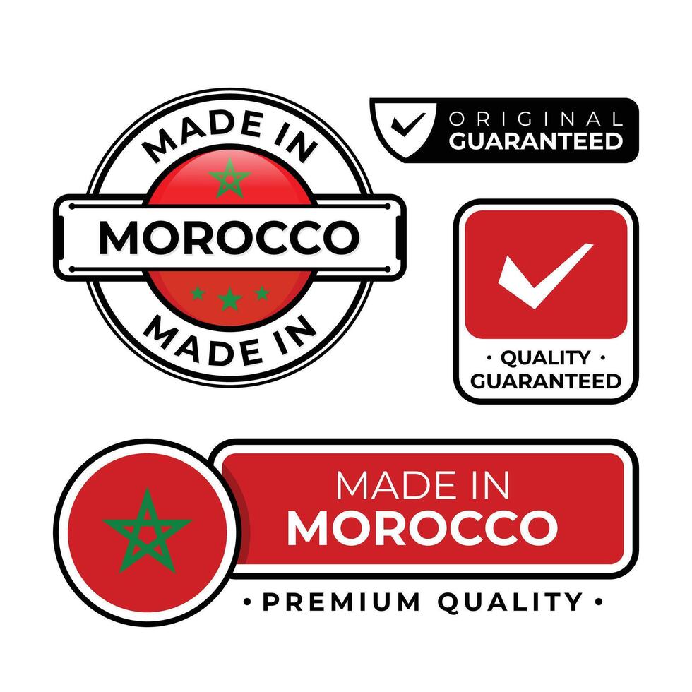 Badge bundle made in Morocco label icon emblem isolated on white background vector