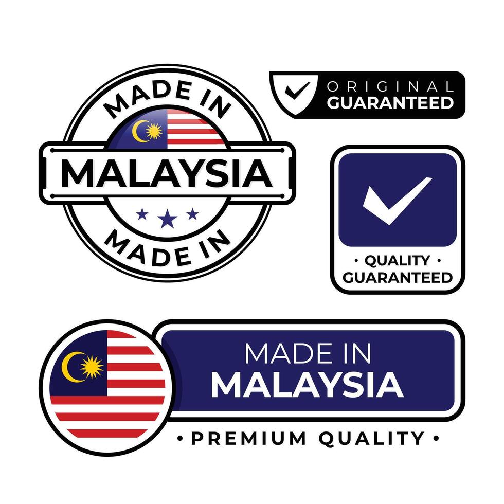Badge bundle made in Malaysia label icon emblem isolated on white background vector