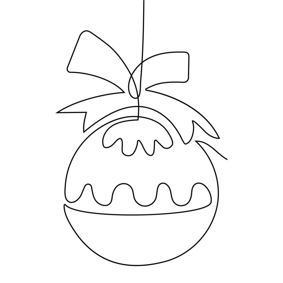 Hanging ornament design with bow and decorative frosting for holiday celebrations vector