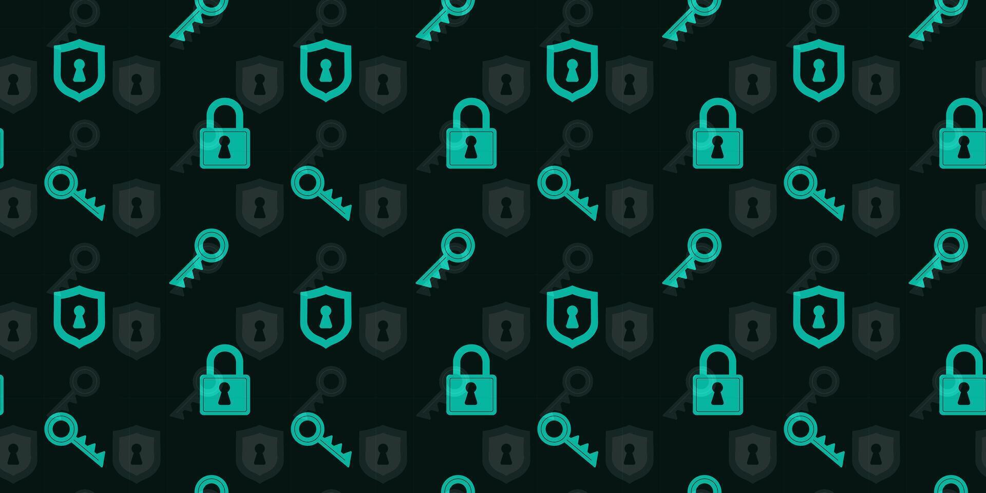 Background pattern featuring locks and keys with a modern design suitable for security themes vector