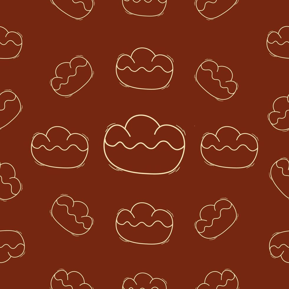 seamless pattern of cake for your food packaging background. simple sweet cake pattern. sweet pancake seamless pattern. pancake with line style for your background pattern vector
