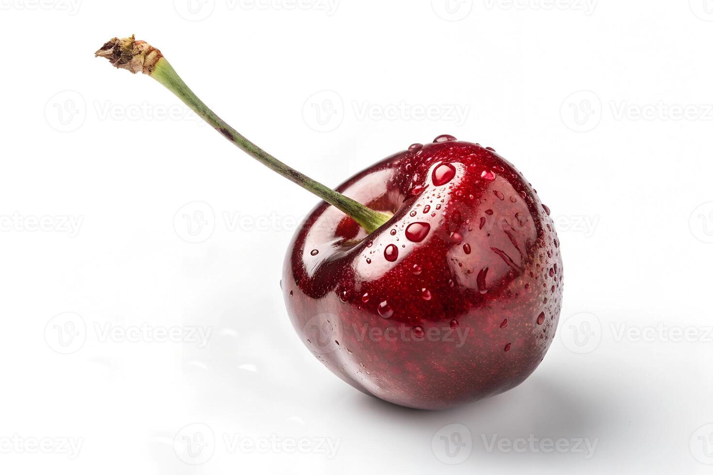 Cherry with water drops on a white background, isolate, photo