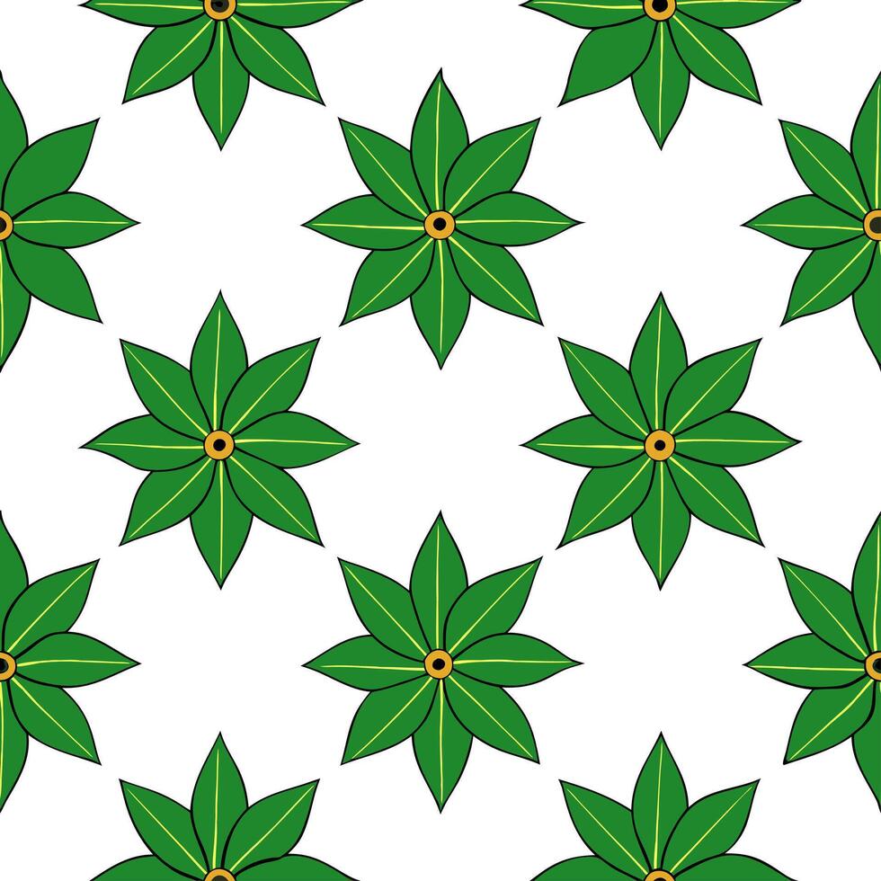 Tropical poinsettia seamless tile pattern with lush green stems and vibrant poinsettia clusters on white background ideal for sunny lounges Set 2 vector
