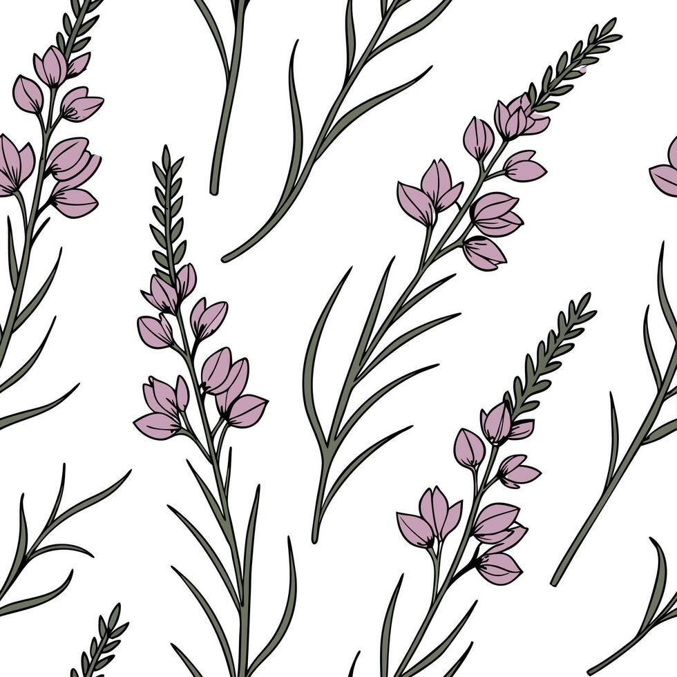 Vibrant Anemone seamless tile pattern with bold red and blue petals on white background Set 2 vector