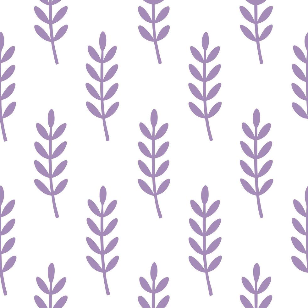 Soft lavender heather seamless pattern serene isolated white background perfect for bedroom textiles branding packaging vector