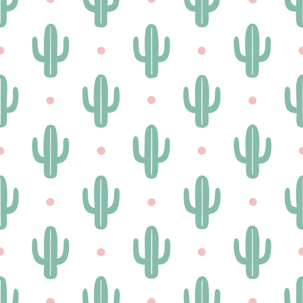 Shabby Chic cactus seamless tile pattern with distressed cactus and soft pastel accents on white background ideal for charming spaces Set 5 vector