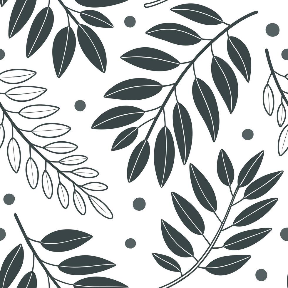 Shabby Chic eucalyptus seamless tile pattern with distressed eucalyptus and soft grey accents on white background ideal for charming spaces Set 7 vector