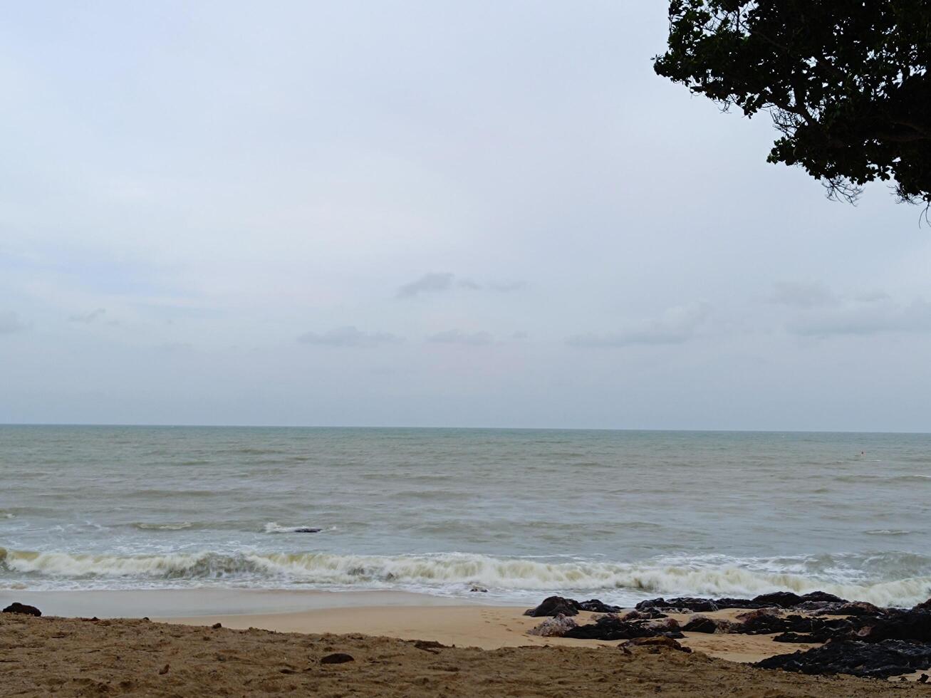 Picture of beach, ocean and blue sky. photo