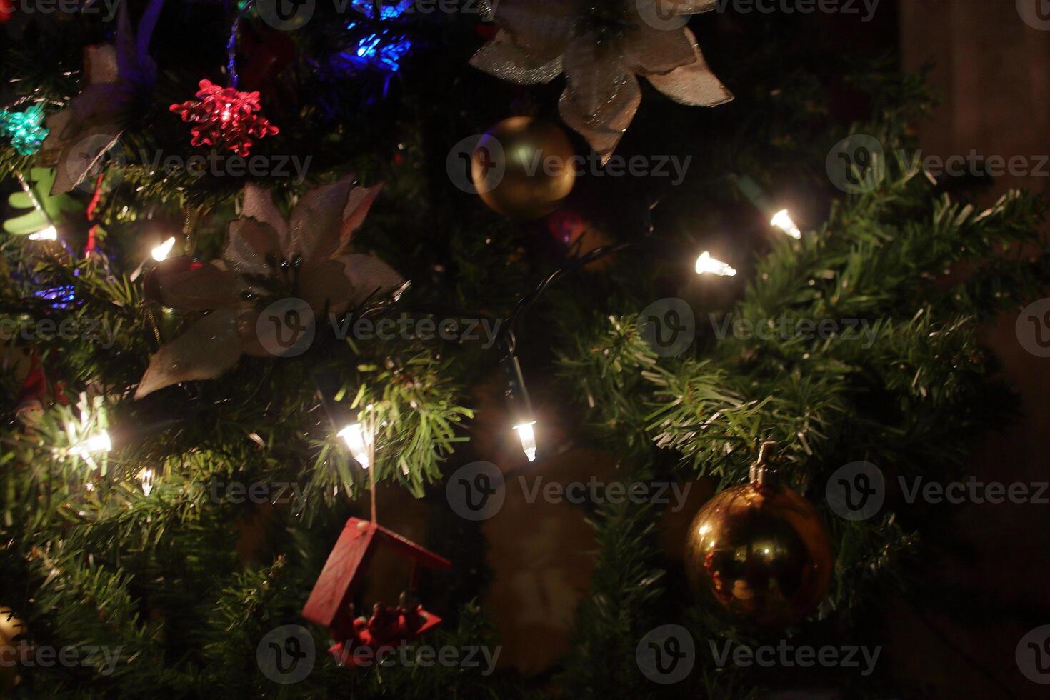 Christmas tree macro photo of decoration