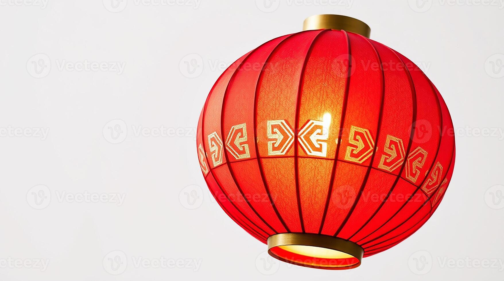 Stylized Chinese Lantern with Festive Gold Accents photo