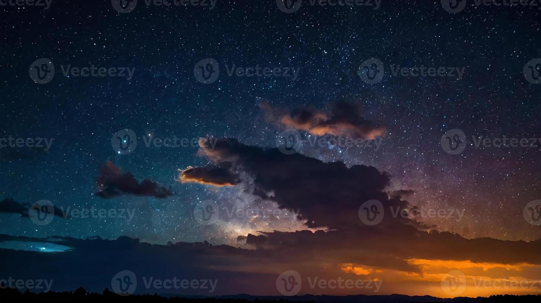 Tranquil Transition from Day to Night Sky photo