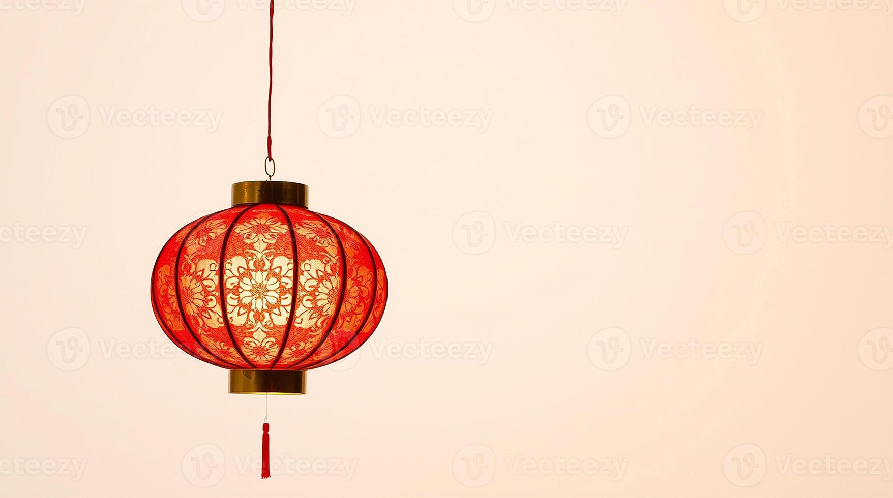 Elegant Red Paper Lantern for New Year Celebrations photo