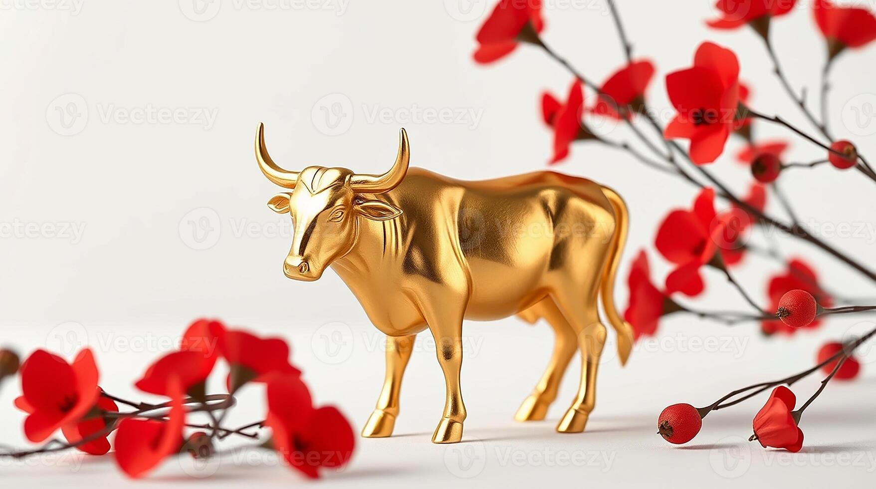 Symbolic Golden Ox for Lunar New Year photo