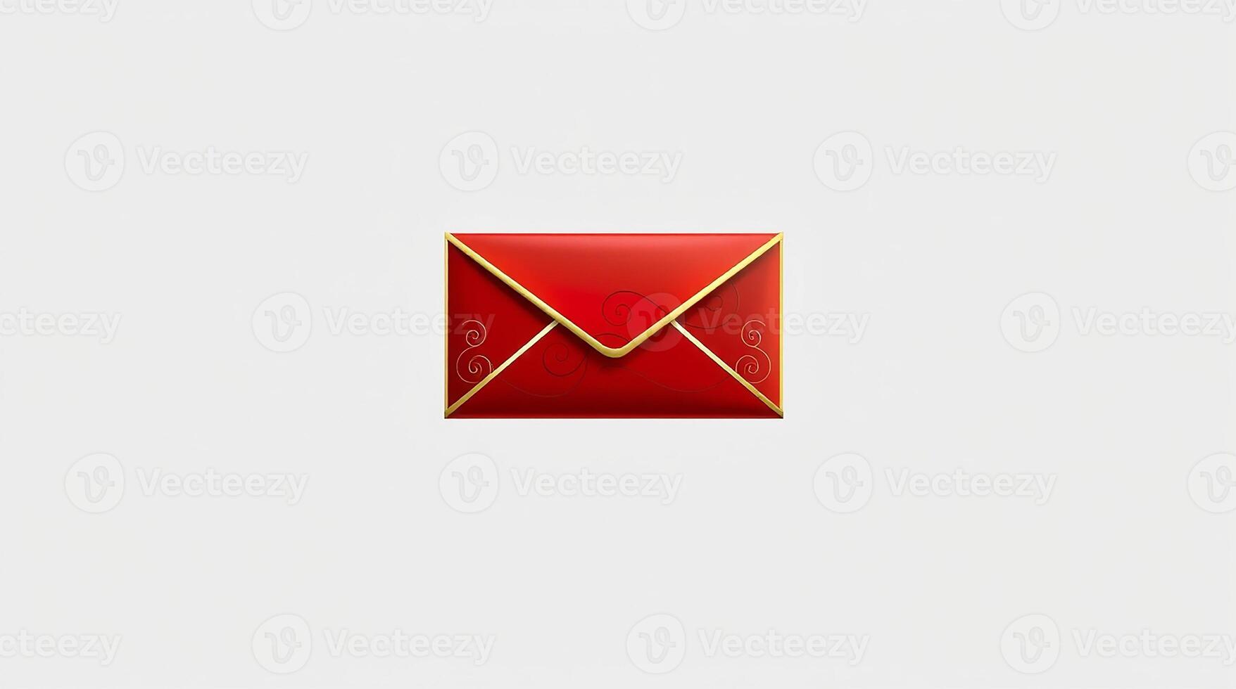 Stylish Red Envelope Highlighted with Gold Borders photo