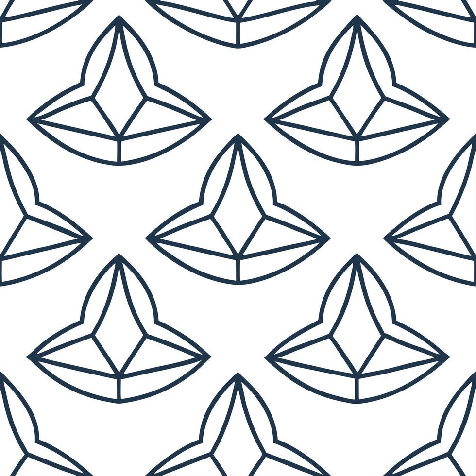 Symmetrical triangle seamless pattern with balanced angular shapes on white background vector