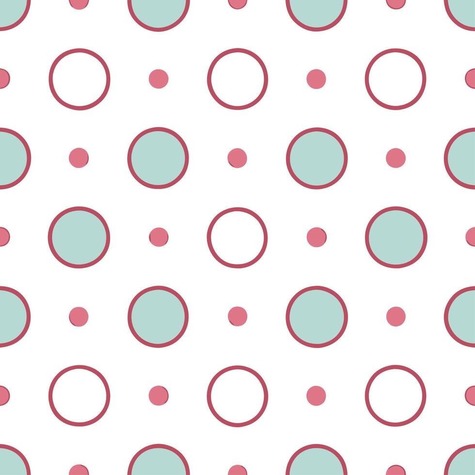 Whimsical hand painted circle tile pattern with artistic brush detail on white for fun illustrations vector