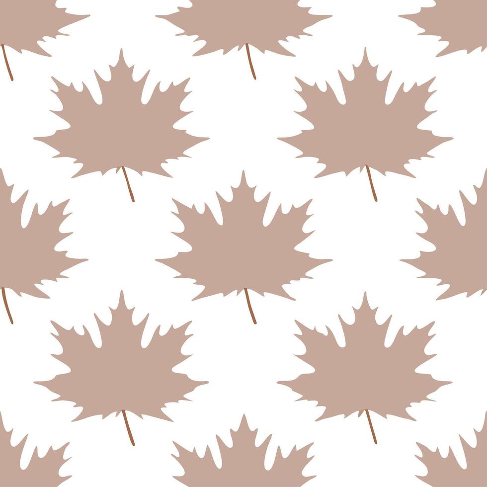 Whimsical maple leaves seamless pattern with playful elements and soft colors on white vector