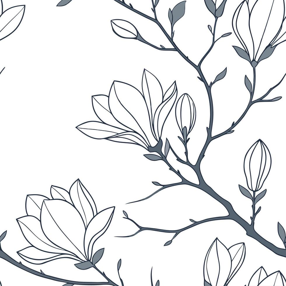 Tropical hydrangea seamless tile pattern with lush green stems and vibrant hydrangea clusters on white background ideal for sunny lounges Set 2 vector