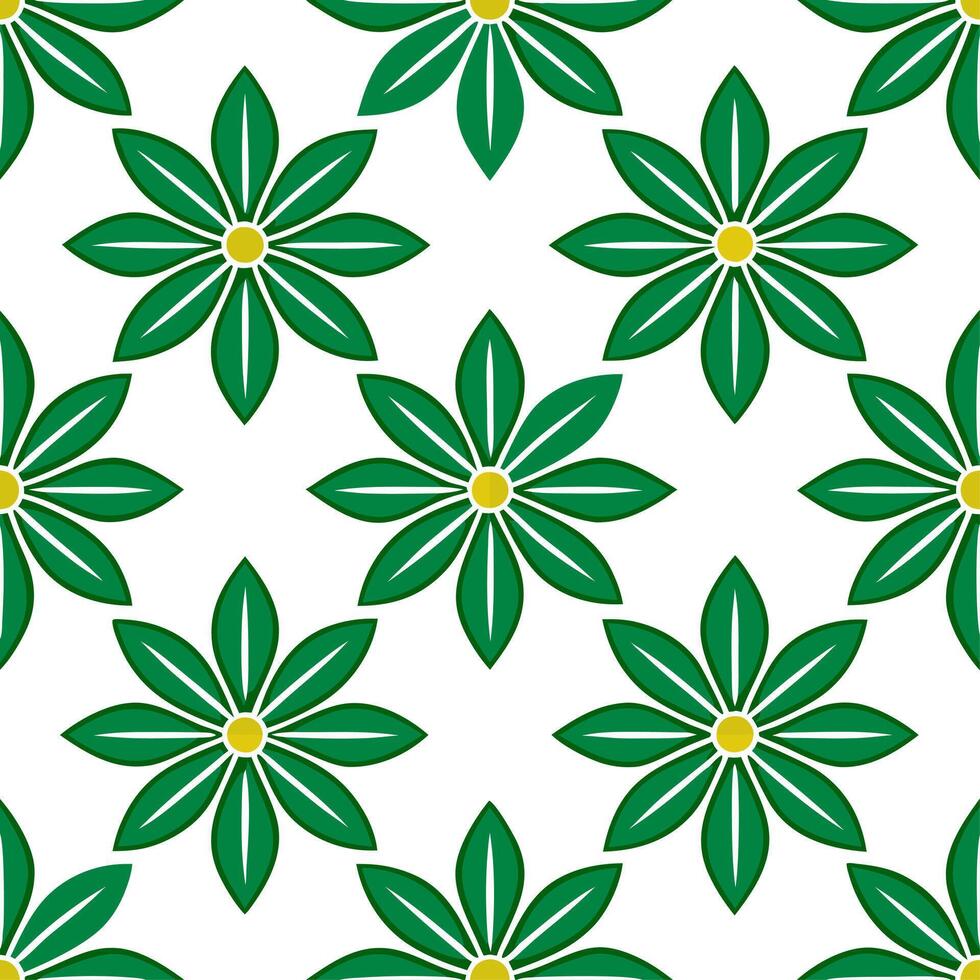 Tropical magnolia seamless tile pattern with lush green leaves and vibrant magnolia centers on white background ideal for sunny lounges Set 4 vector