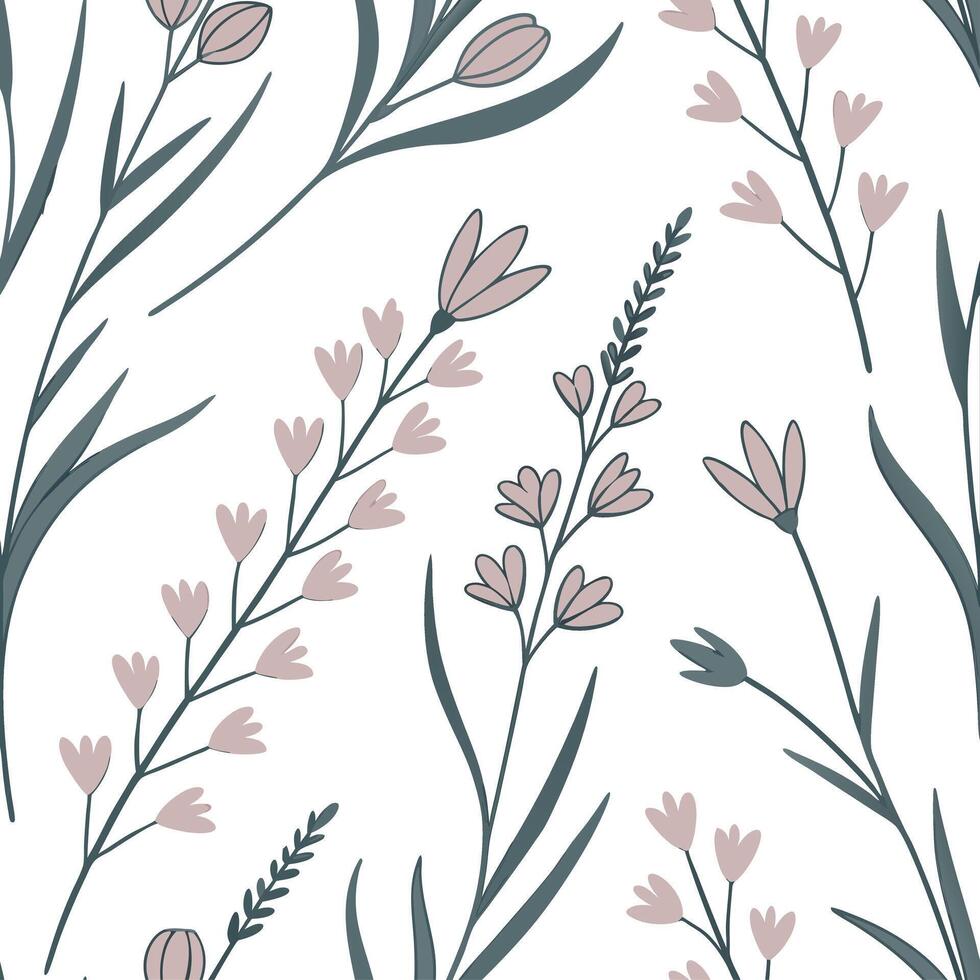 Tropical heather seamless pattern with vibrant colors and exotic elements on white Set 3 vector