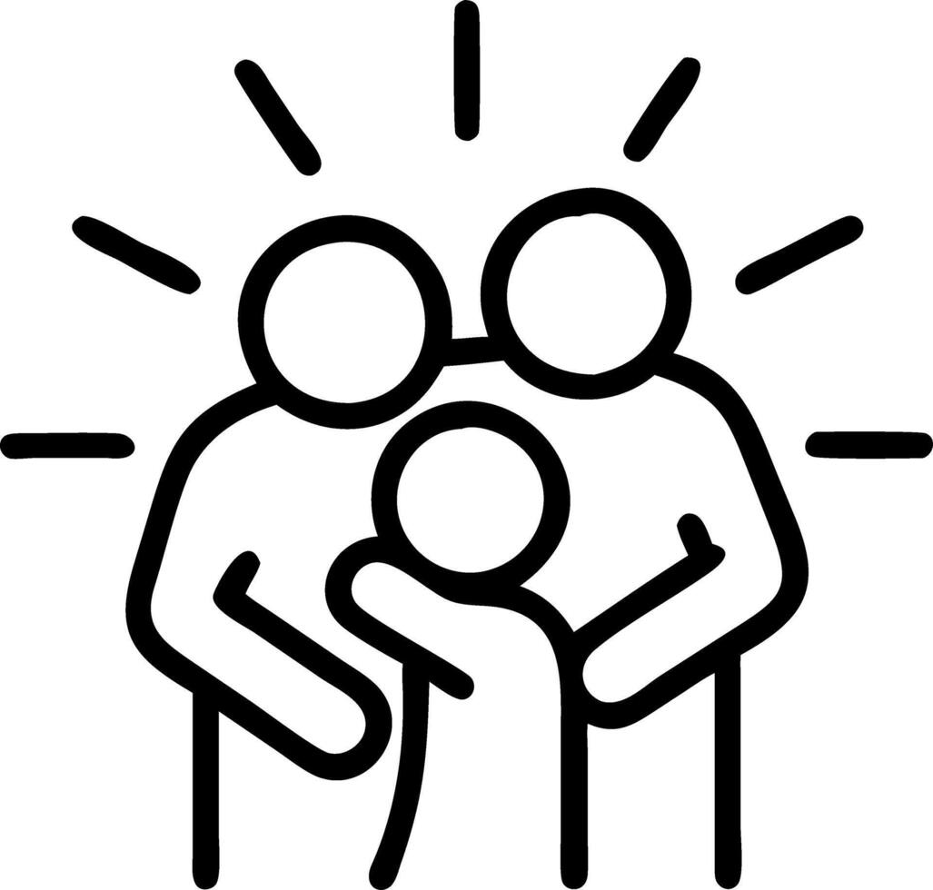 Soft abstract of grandparents embracing their grandchildren with joy vector