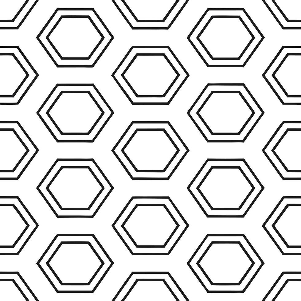 Retro hexagon design seamless pattern nostalgic isolated white background suitable for vintage branding apparel interior styling vector