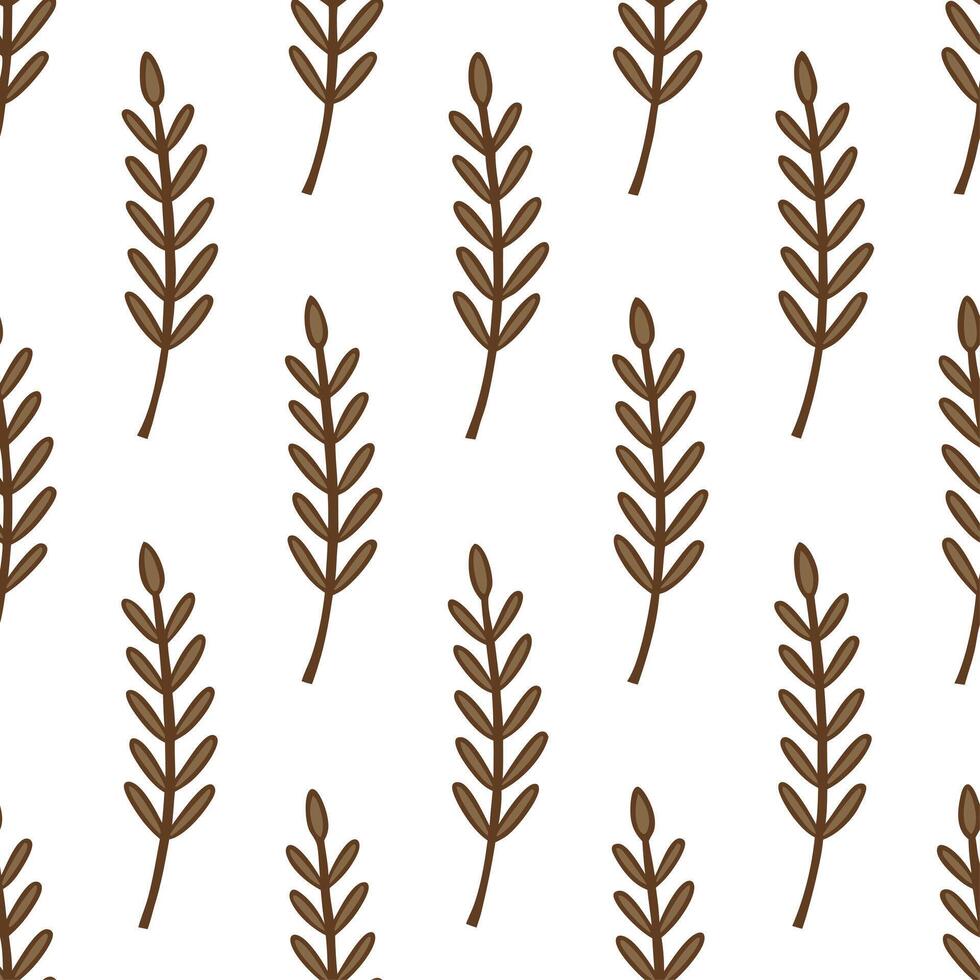 Rustic herb seamless tile pattern with dried lavender sprigs and earthy brown tones ideal for cozy living rooms vector