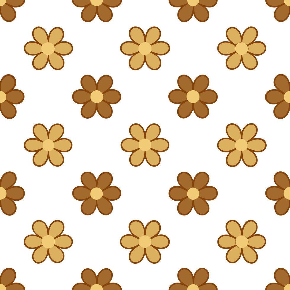 Rustic buttercup seamless pattern with earthy tones and natural textures on white background vector