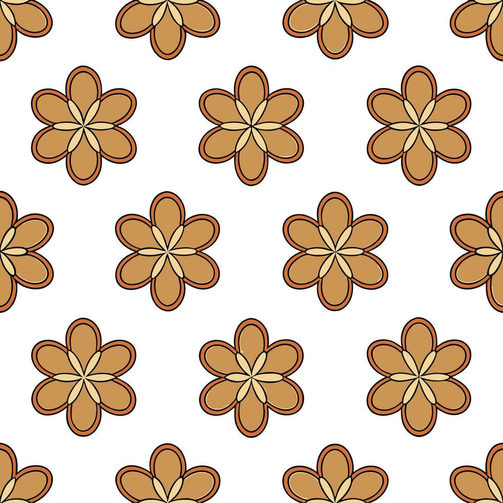 Rustic geranium seamless pattern with earthy tones and natural textures on white background vector