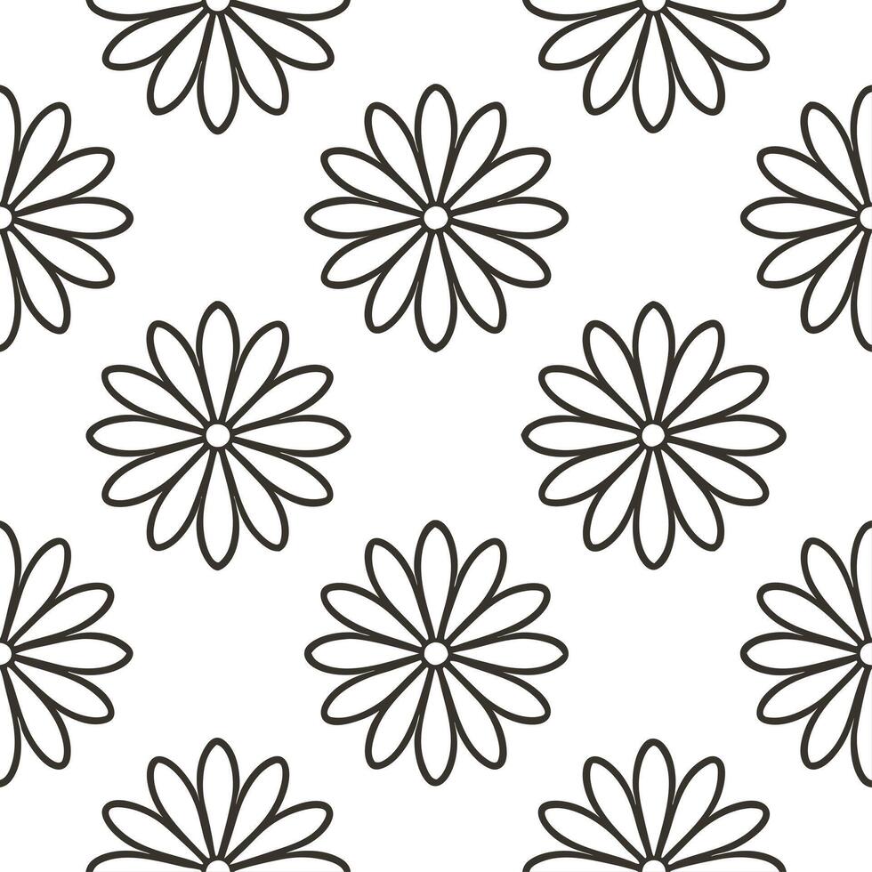 Modern geometric calendula seamless tile pattern sleek isolated white background perfect for contemporary branding packaging vector