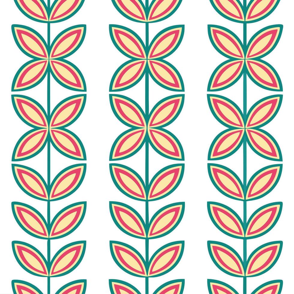Modern boho vine seamless tile pattern with vibrant colors and intricate patterns ideal for creative studios Set 2 vector