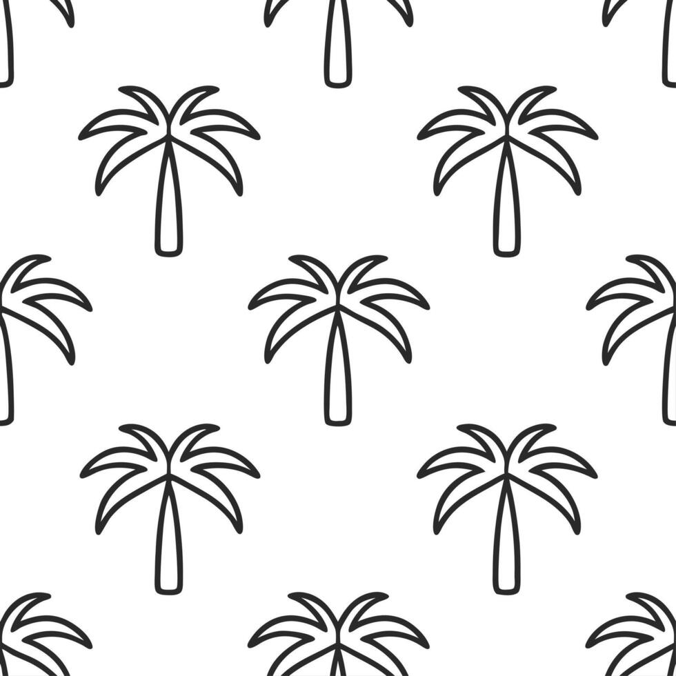 Minimalist palm tree seamless pattern simple isolated white background perfect for clean designs websites branding products vector