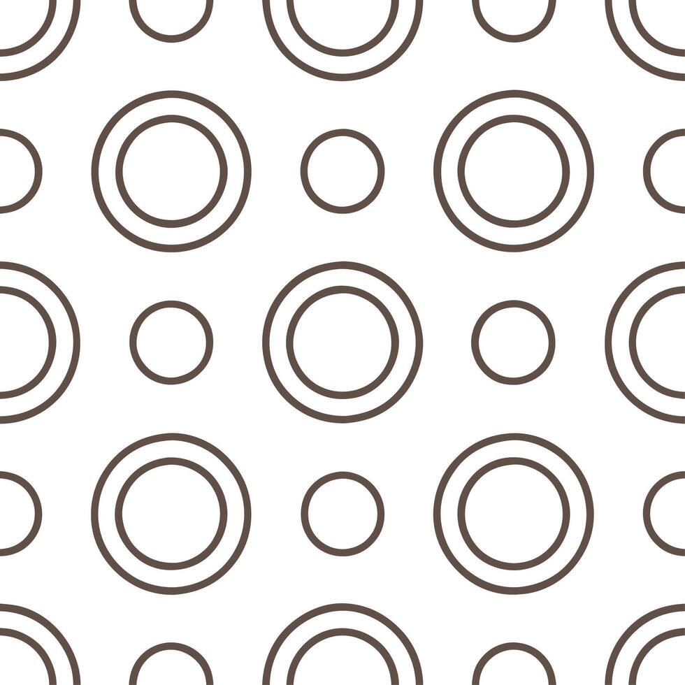 Hand drawn circle tile pattern with sketchy round forms on white surface for a casual organic vibe vector